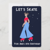 Aangepaste Uitnodiging - Rolschaatsen Verjaardagsf (Voorkant)