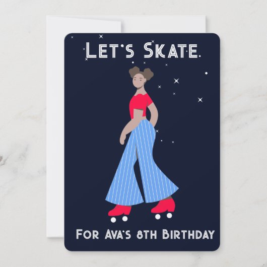 Aangepaste Uitnodiging - Rolschaatsen Verjaardagsf (Voorkant)