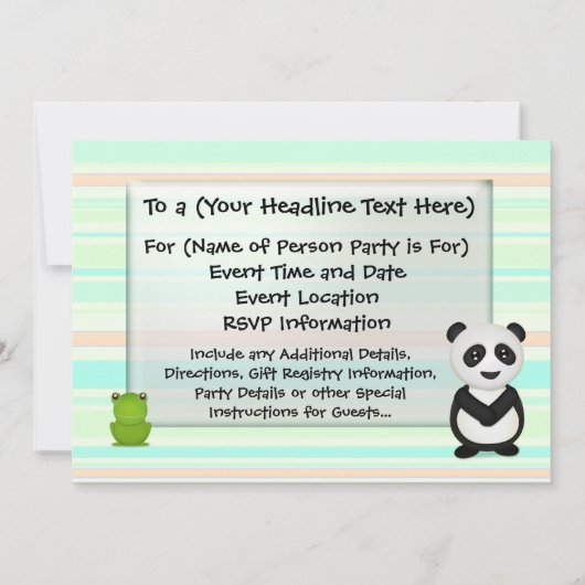 Aangepaste uitnodiging, spoeddieren voor Baby of K Kaart (Achterkant)