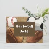 Aangepaste uitnodiging, Sportpartij, Birthday of o Kaart (Staand voorkant)