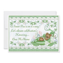 Aangepaste uitnodiging Suikerwt in een peul