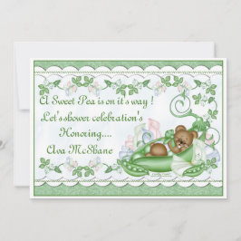 Aangepaste uitnodiging Suikerwt in een peul