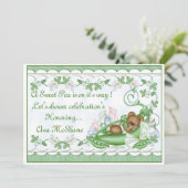 Aangepaste uitnodiging Suikerwt in een peul (Staand voorkant)