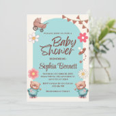 Aangepaste uitnodiging tot Baby shower (Staand voorkant)