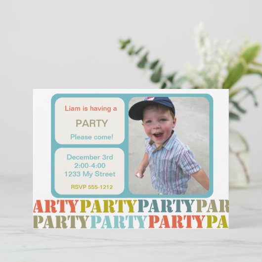 Aangepaste uitnodiging tot geboorte foto (#INV 011 (Staand voorkant)