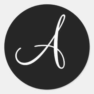 Aangepaste uitnodiging tot inschrijving op monogra ronde sticker