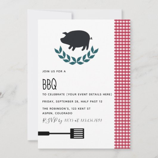 Aangepaste uitnodiging van BBQ Party (Voorkant)