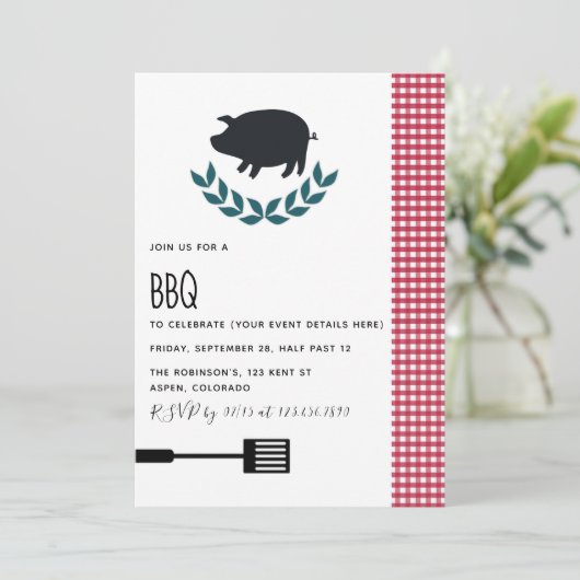 Aangepaste uitnodiging van BBQ Party (Staand voorkant)