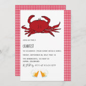 Aangepaste uitnodiging van Crabfest Party (Voorkant / Achterkant)