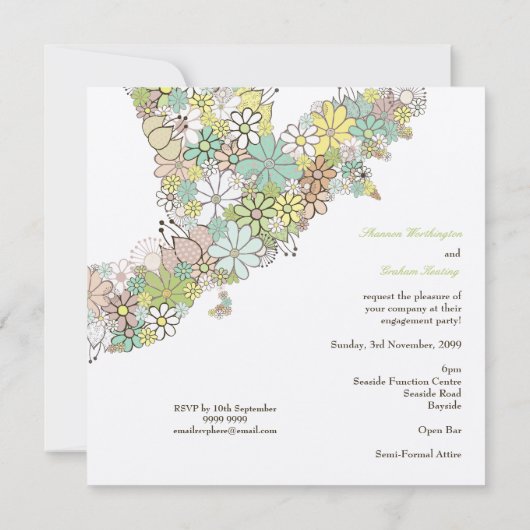 Aangepaste uitnodiging van de partij Bloom Love Bi (Achterkant)