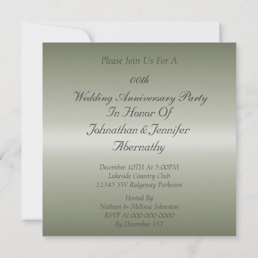 Aangepaste uitnodiging voor 25e bruiloft Jubileum (Achterkant)