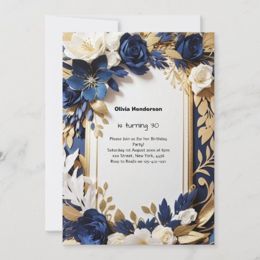 Aangepaste uitnodiging voor 30e verjaardag (Voorkant)