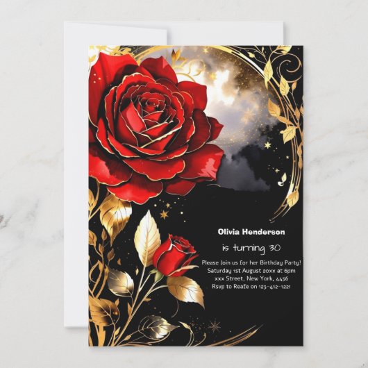 Aangepaste uitnodiging voor 30e verjaardag (Voorkant)