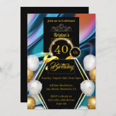 Aangepaste uitnodiging voor 40e verjaardag (Voorkant / Achterkant)