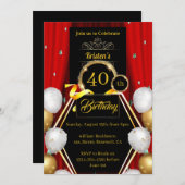 Aangepaste uitnodiging voor 40e verjaardag (Voorkant / Achterkant)