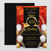 Aangepaste uitnodiging voor 40e verjaardag (Voorkant / Achterkant)