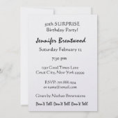 Aangepaste uitnodiging voor 50e URPRISE Birthday P (Achterkant)