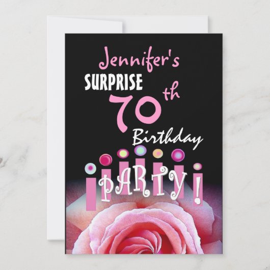 Aangepaste uitnodiging voor 70e URPRISE Birthday P (Voorkant)