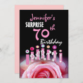 Aangepaste uitnodiging voor 70e URPRISE Birthday P (Voorkant / Achterkant)