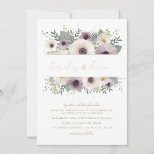Aangepaste uitnodiging voor Anemone Bouquet Weddin