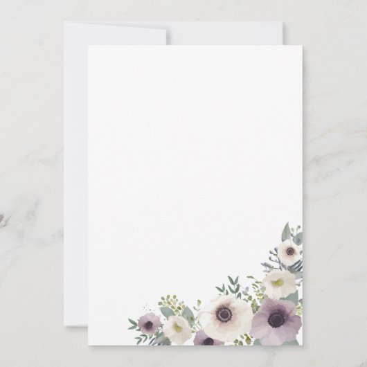 Aangepaste uitnodiging voor Anemone Bouquet Weddin (Achterkant)
