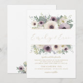 Aangepaste uitnodiging voor Anemone Bouquet Weddin (Voorkant / Achterkant)