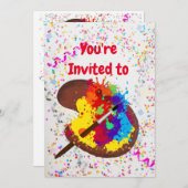 Aangepaste uitnodiging voor Art Craft Birthday (Voorkant / Achterkant)