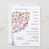Aangepaste uitnodiging voor baby shower Cirkelboom (Achterkant)