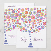 Aangepaste uitnodiging voor baby shower Cirkelboom (Voorkant / Achterkant)