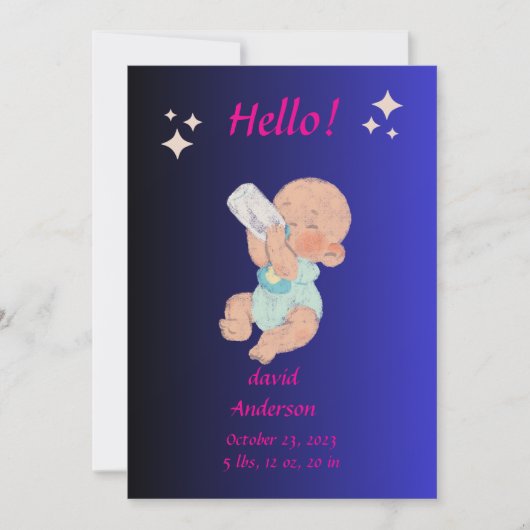 Aangepaste uitnodiging voor babyborrel voor pasgeb (Voorkant)