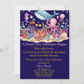 Aangepaste uitnodiging voor babyfeest onder de zee (Voorkant)