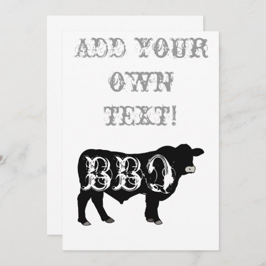 Aangepaste uitnodiging voor BBQ (Voorkant / Achterkant)