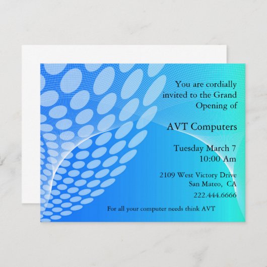 Aangepaste uitnodiging voor bedrijven (Voorkant / Achterkant)