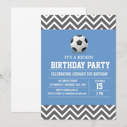 Aangepaste uitnodiging voor Birthday Party voor vo (Voorkant / Achterkant)