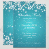 Aangepaste uitnodiging voor blauwe legant Sparkle (Voorkant / Achterkant)