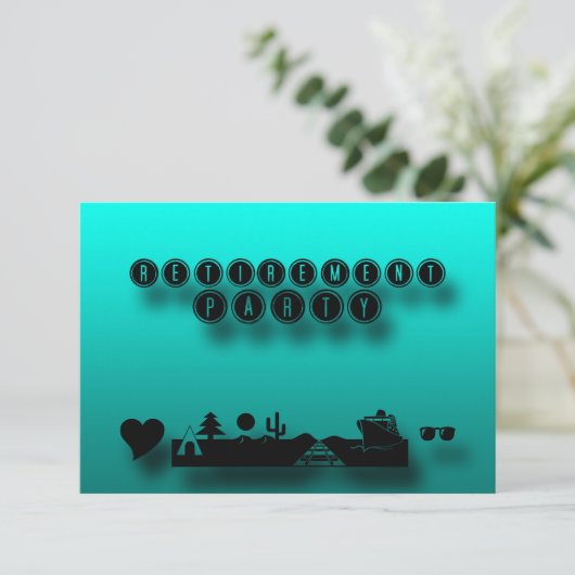 Aangepaste uitnodiging voor Blue Green Retirement  (Staand voorkant)