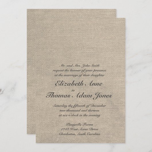 Aangepaste uitnodiging voor bruiloft (Voorkant / Achterkant)