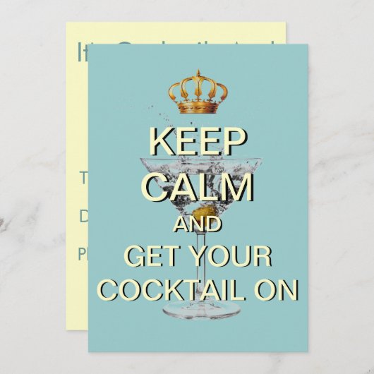 Aangepaste uitnodiging voor Calm Cocktail-partijen (Voorkant / Achterkant)