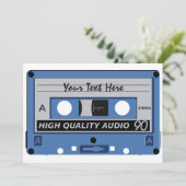 Aangepaste uitnodiging voor Cassettebandje (Staand voorkant)