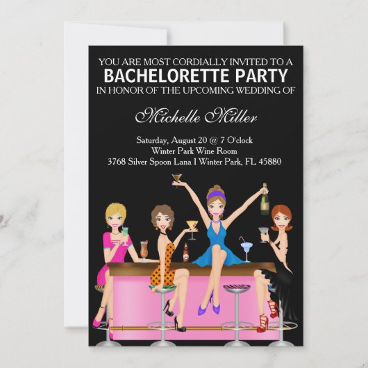 Aangepaste uitnodiging voor Chic Bachelorette (Voorkant)