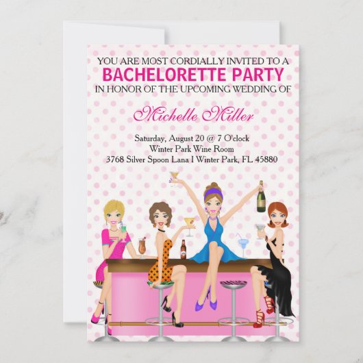 Aangepaste uitnodiging voor Chic Bachelorette (Voorkant)