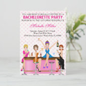 Aangepaste uitnodiging voor Chic Bachelorette (Staand voorkant)