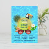 Aangepaste uitnodiging voor Club Summer Beach Part (Staand voorkant)