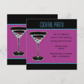 Aangepaste uitnodiging voor cocktail (Voorkant / Achterkant)