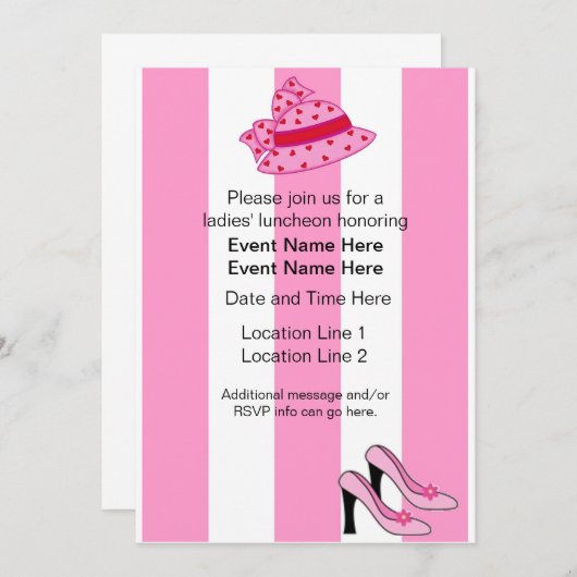 Aangepaste uitnodiging voor dames (Voorkant / Achterkant)