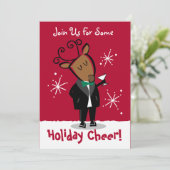 Aangepaste uitnodiging voor dasher Reindeer (Staand voorkant)