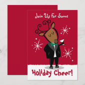 Aangepaste uitnodiging voor dasher Reindeer (Voorkant / Achterkant)