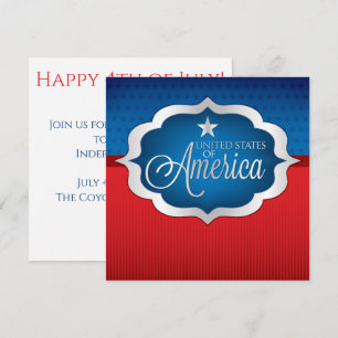 Aangepaste uitnodiging voor de Amerikaanse Onafhan