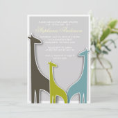 Aangepaste uitnodiging voor de douche van de giraf (Staand voorkant)