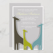 Aangepaste uitnodiging voor de douche van de giraf (Voorkant / Achterkant)